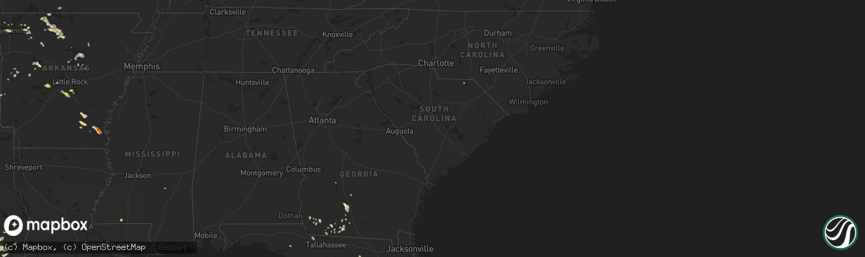 Hail map in South Carolina on May 4, 2024