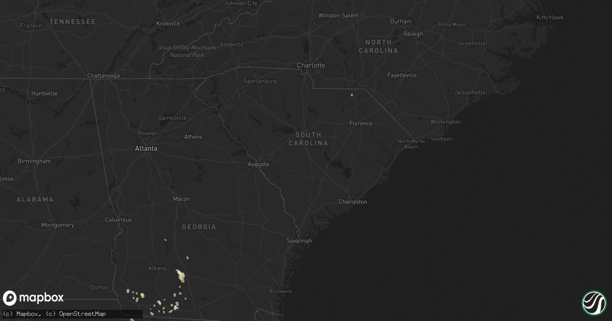 Hail map in South Carolina on May 4, 2024