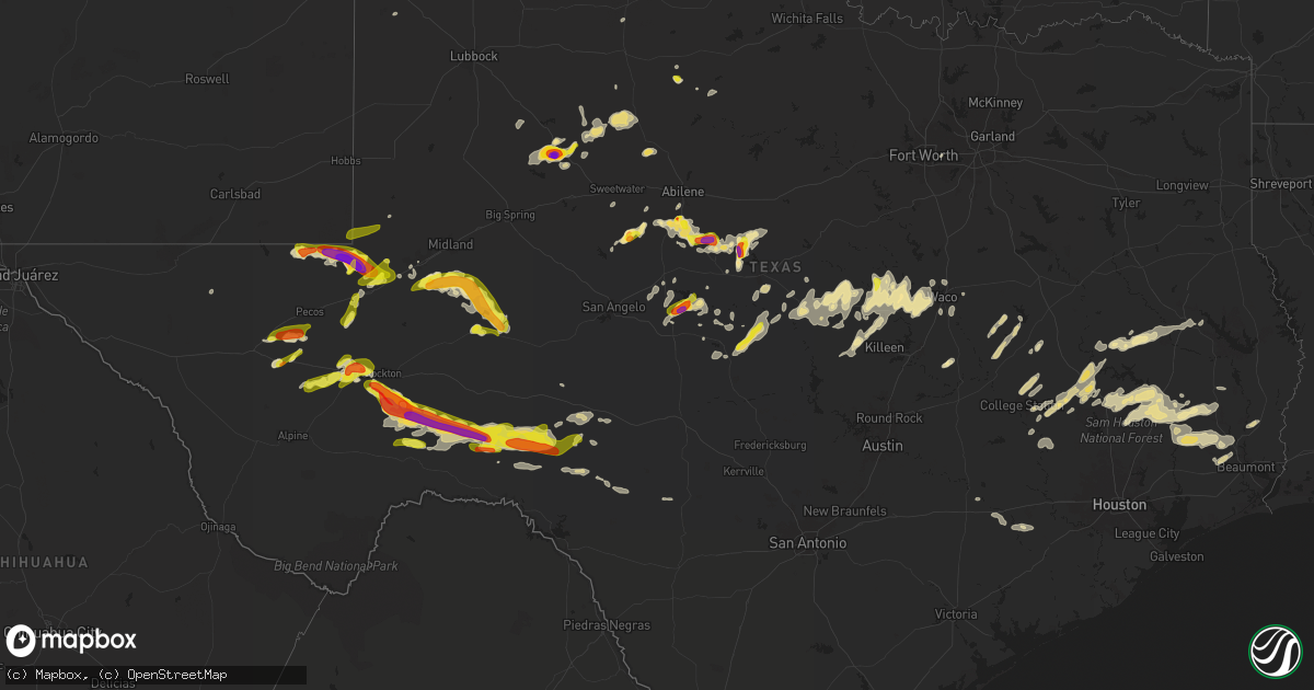 Hail map in Texas on May 4, 2024
