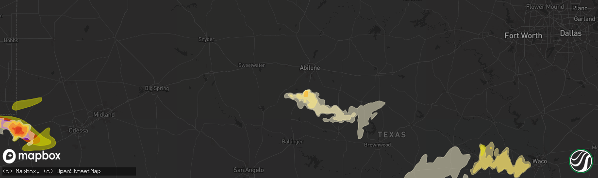 Hail map in Tuscola, TX on May 4, 2024