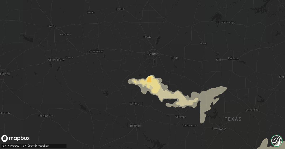 Hail map in Tuscola, TX on May 4, 2024