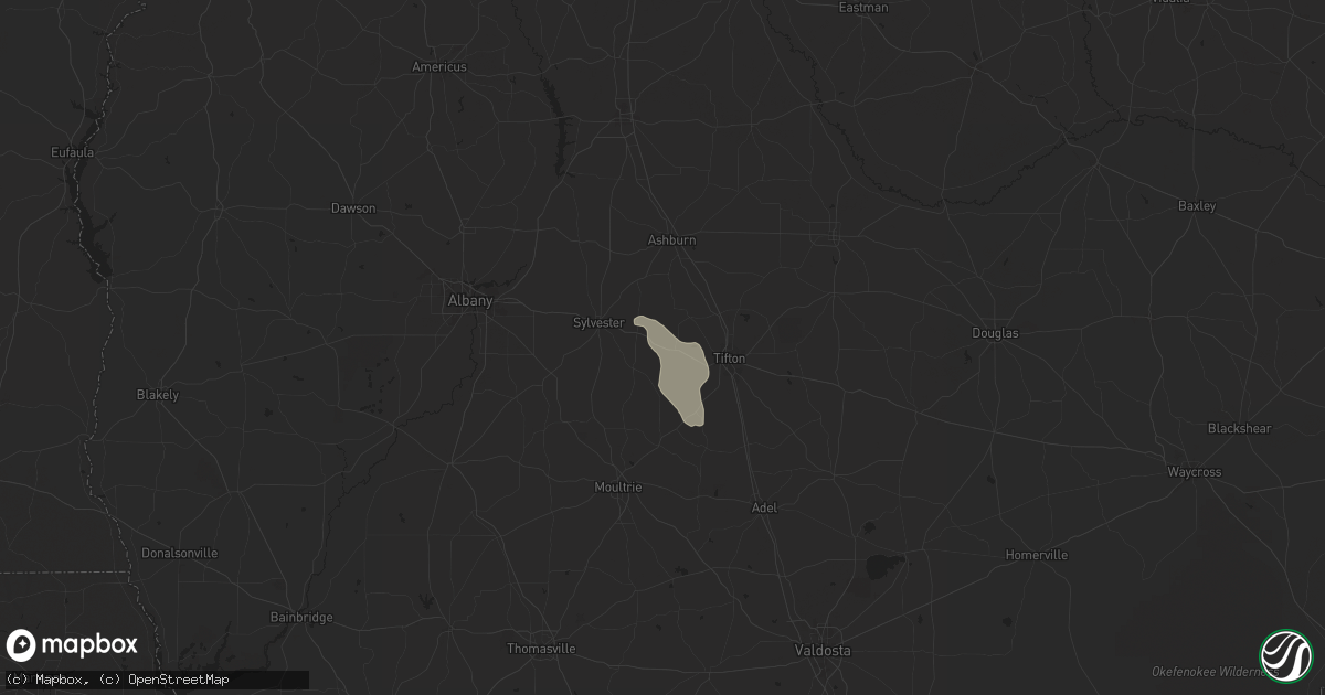 Hail map in Ty Ty, GA on May 4, 2024