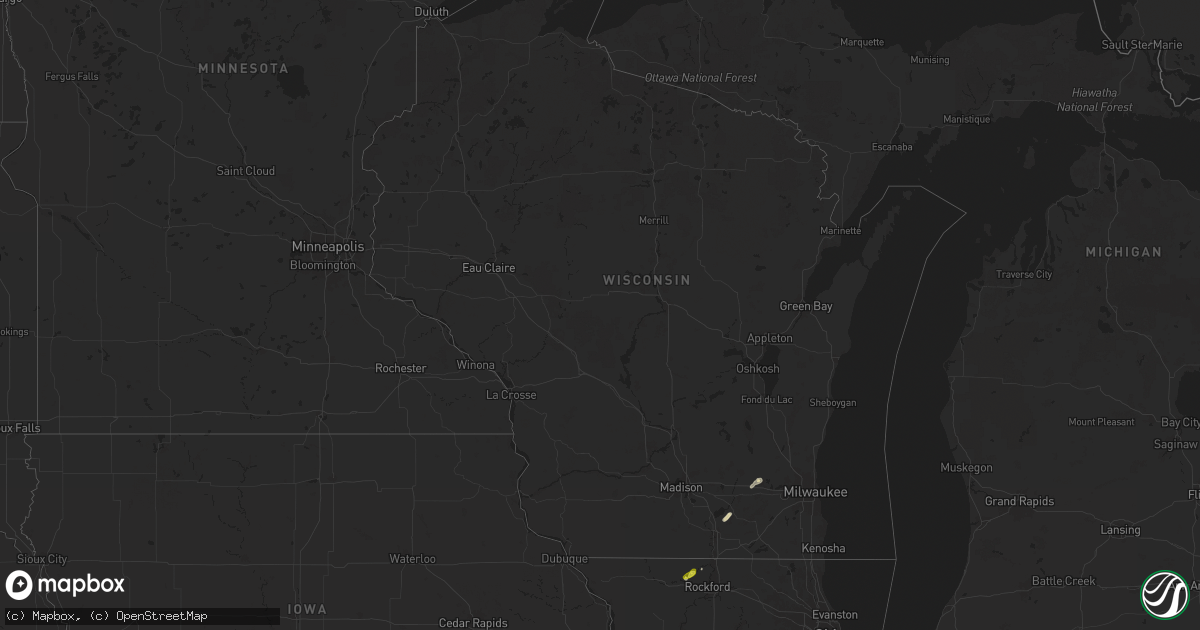 Hail map in Wisconsin on May 4, 2024