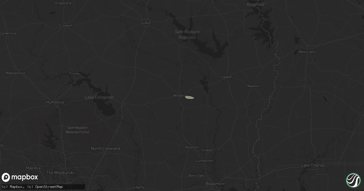 Hail map in Woodville, TX on May 4, 2024
