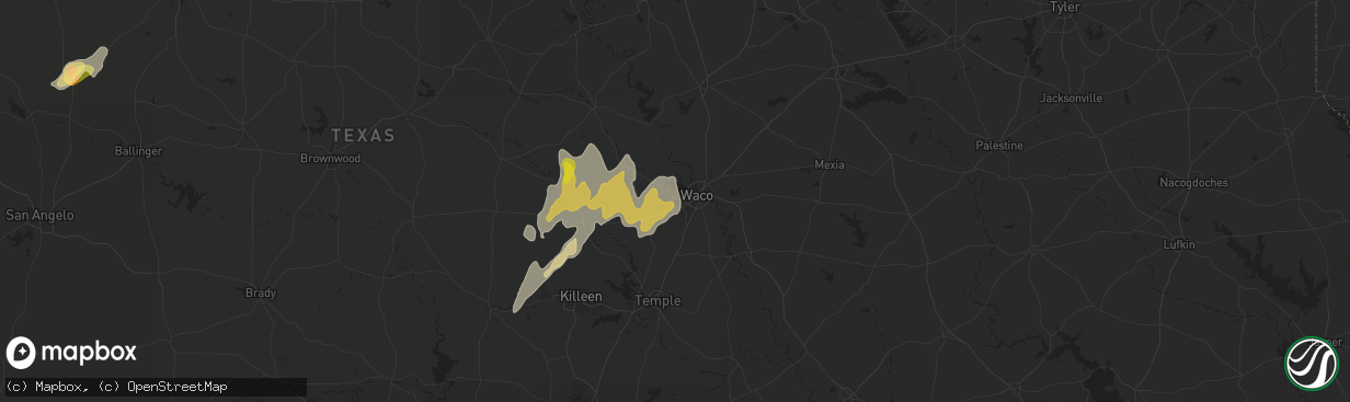 Hail map in Woodway, TX on May 4, 2024