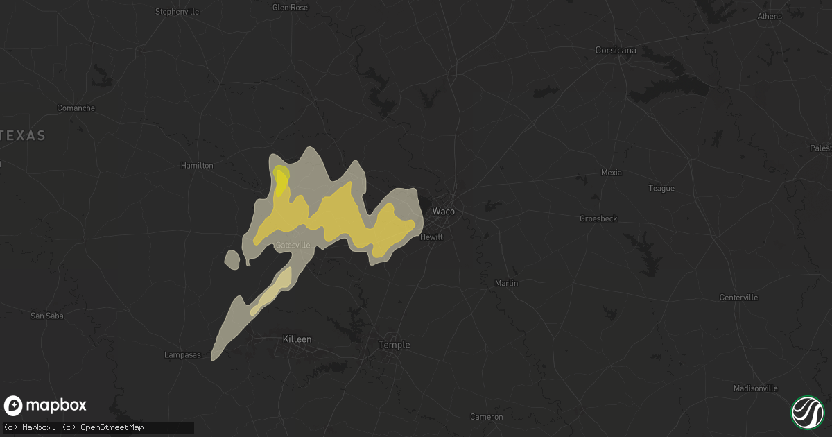 Hail map in Woodway, TX on May 4, 2024