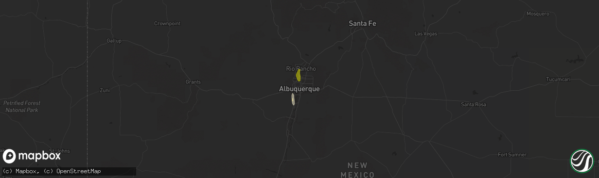 Hail map in Albuquerque, NM on May 4, 2025