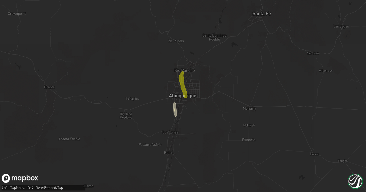 Hail map in Albuquerque, NM on May 4, 2025