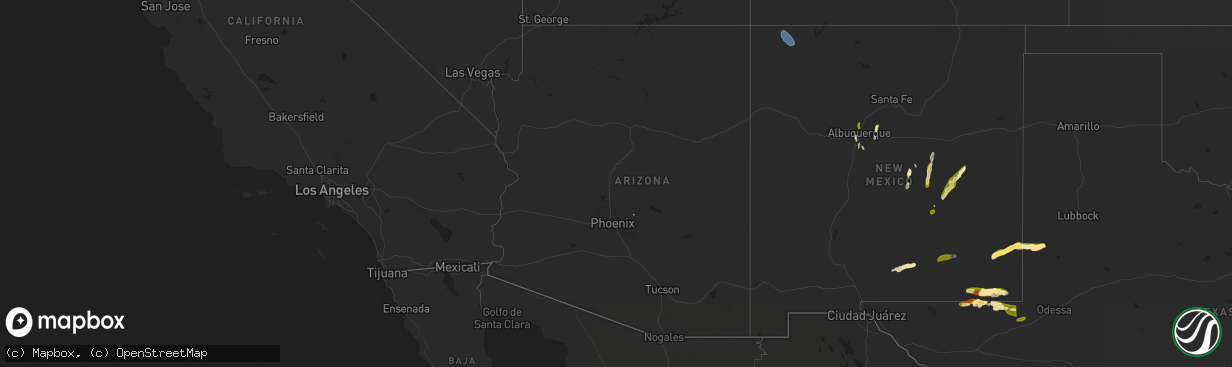 Hail map in Arizona on May 4, 2025