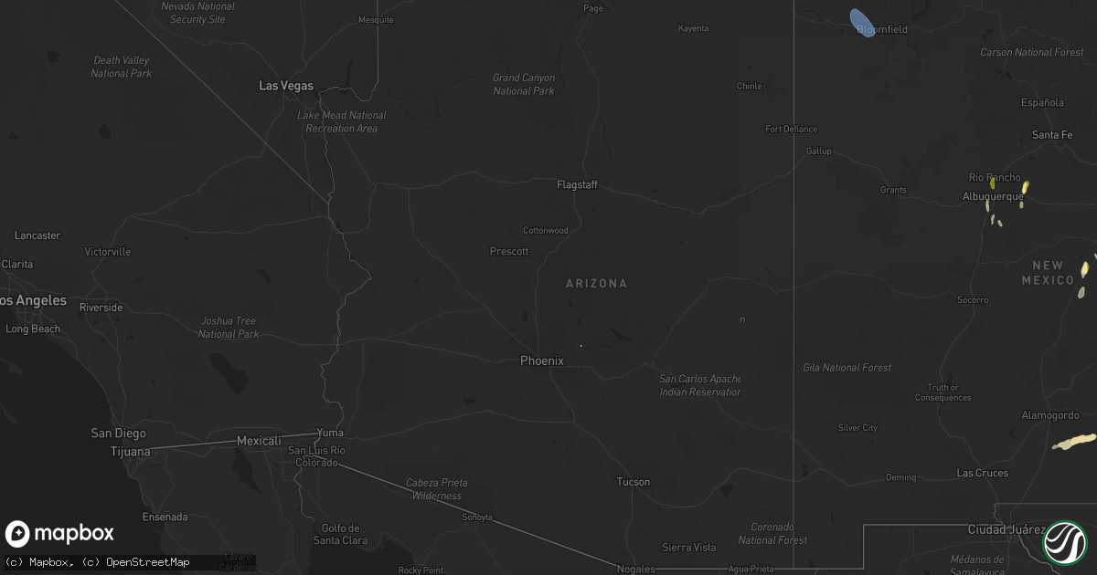Hail map in Arizona on May 4, 2025
