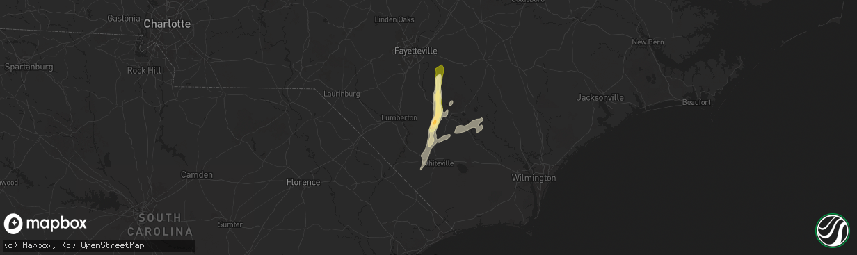 Hail map in Bladenboro, NC on May 4, 2025