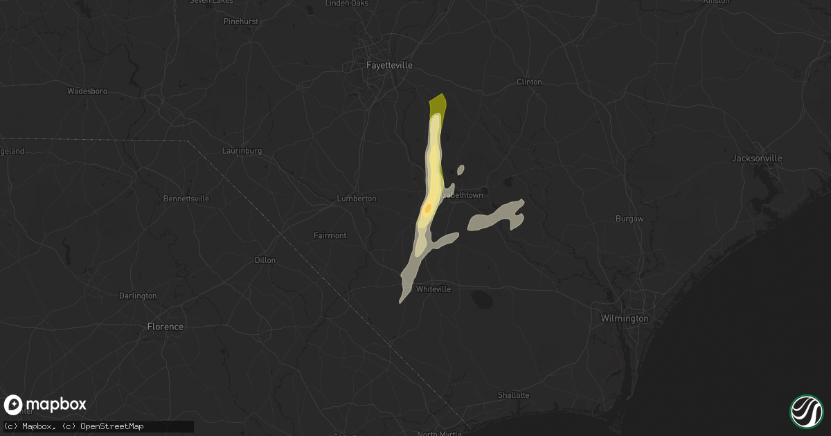 Hail map in Bladenboro, NC on May 4, 2025