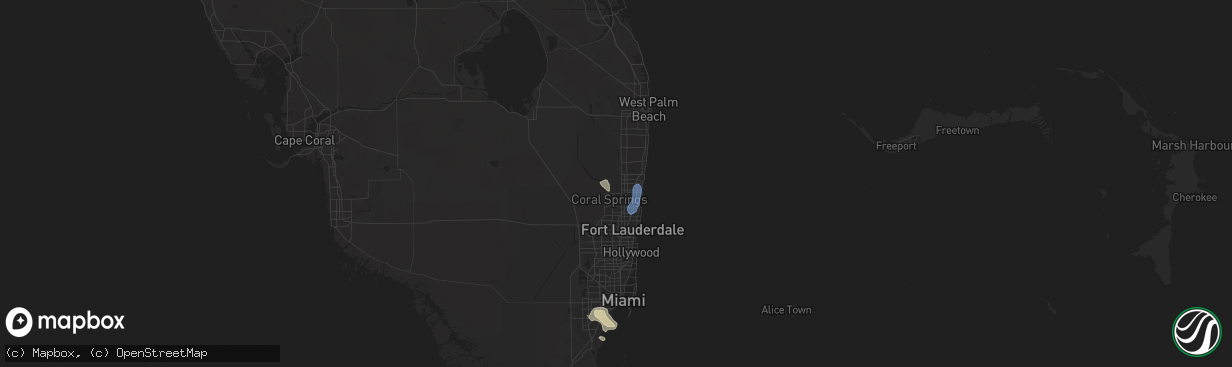Hail map in Boca Raton, FL on May 4, 2025