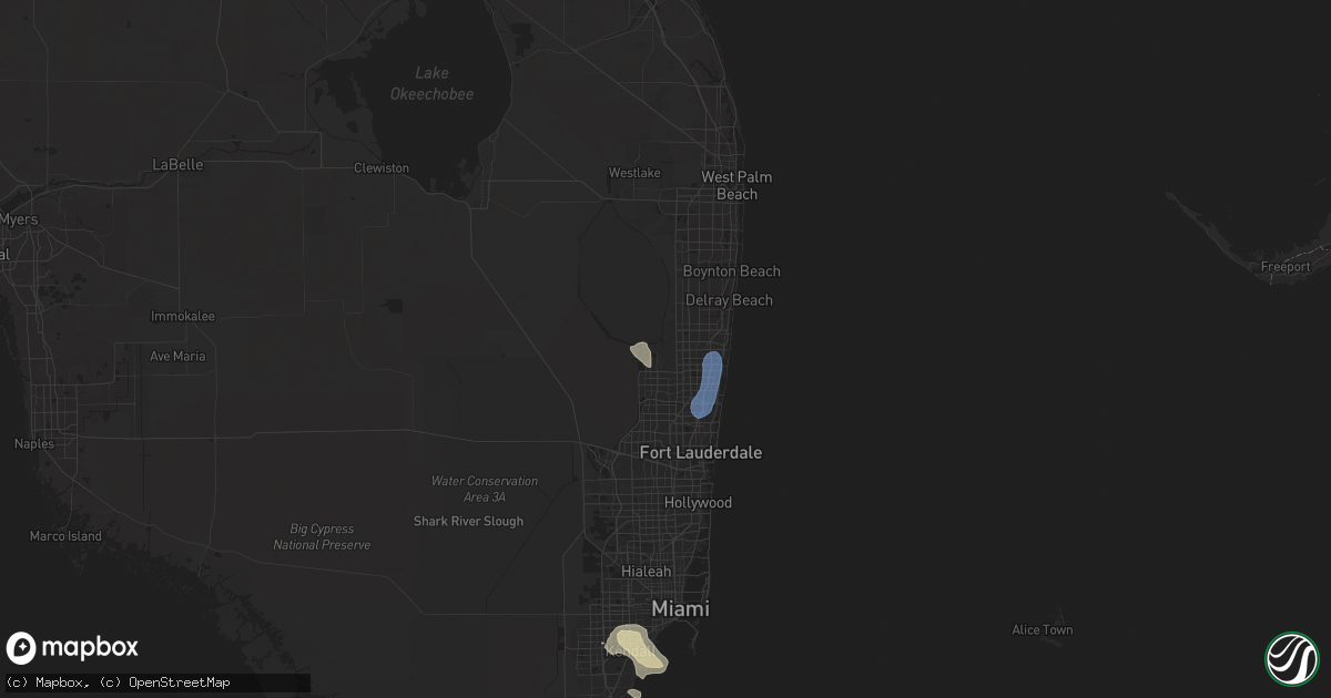 Hail map in Boca Raton, FL on May 4, 2025