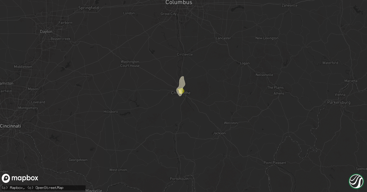 Hail map in Chillicothe, OH on May 4, 2025