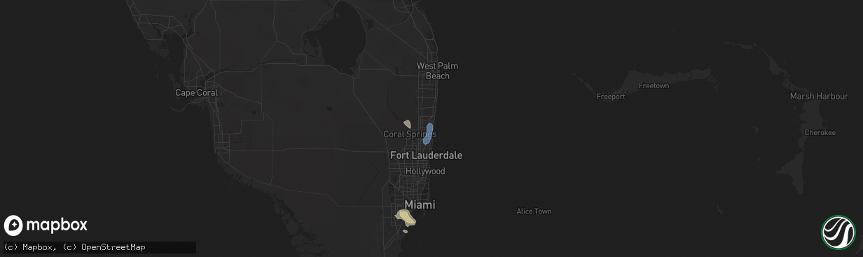 Hail map in Deerfield Beach, FL on May 4, 2025