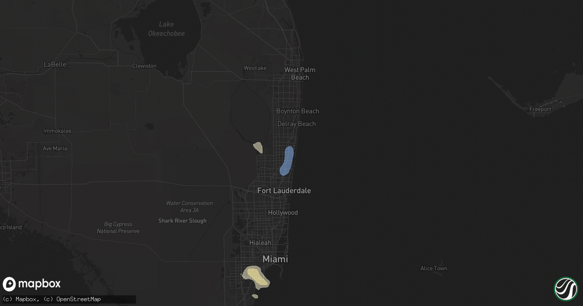 Hail map in Deerfield Beach, FL on May 4, 2025