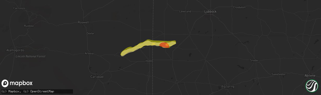 Hail map in Denver City, TX on May 4, 2025