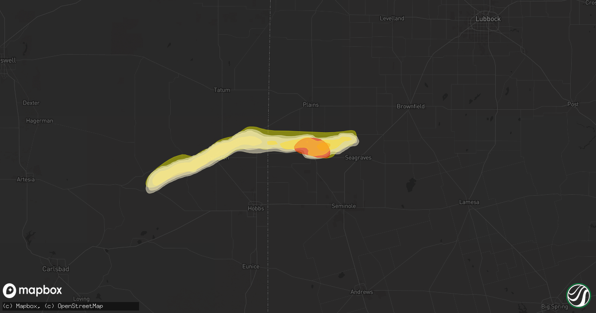 Hail map in Denver City, TX on May 4, 2025