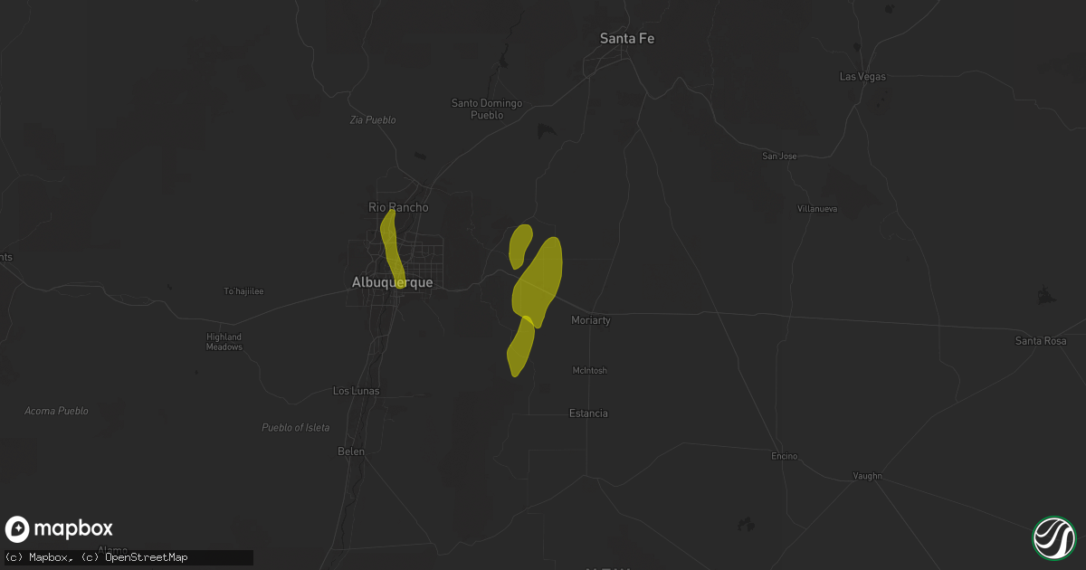 Hail map in Edgewood, NM on May 4, 2025