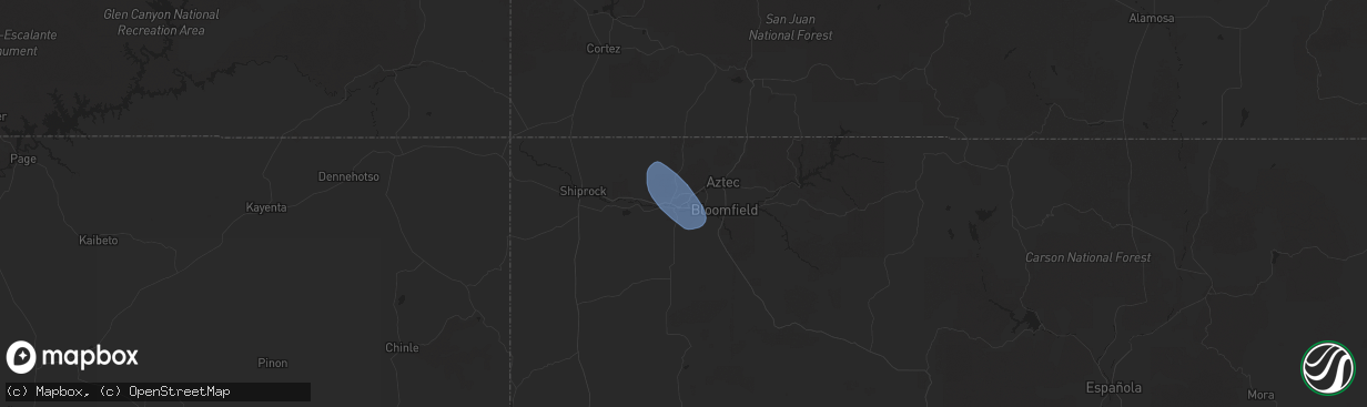 Hail map in Farmington, NM on May 4, 2025