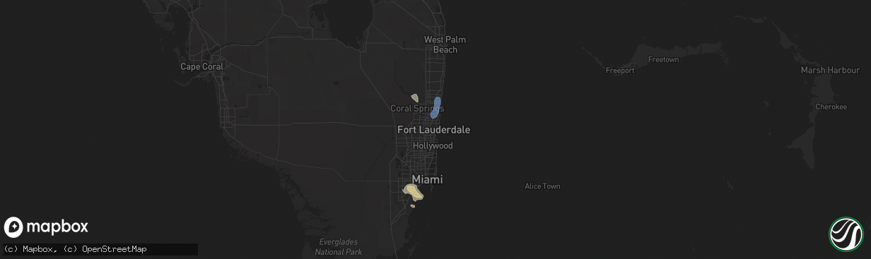 Hail map in Fort Lauderdale, FL on May 4, 2025