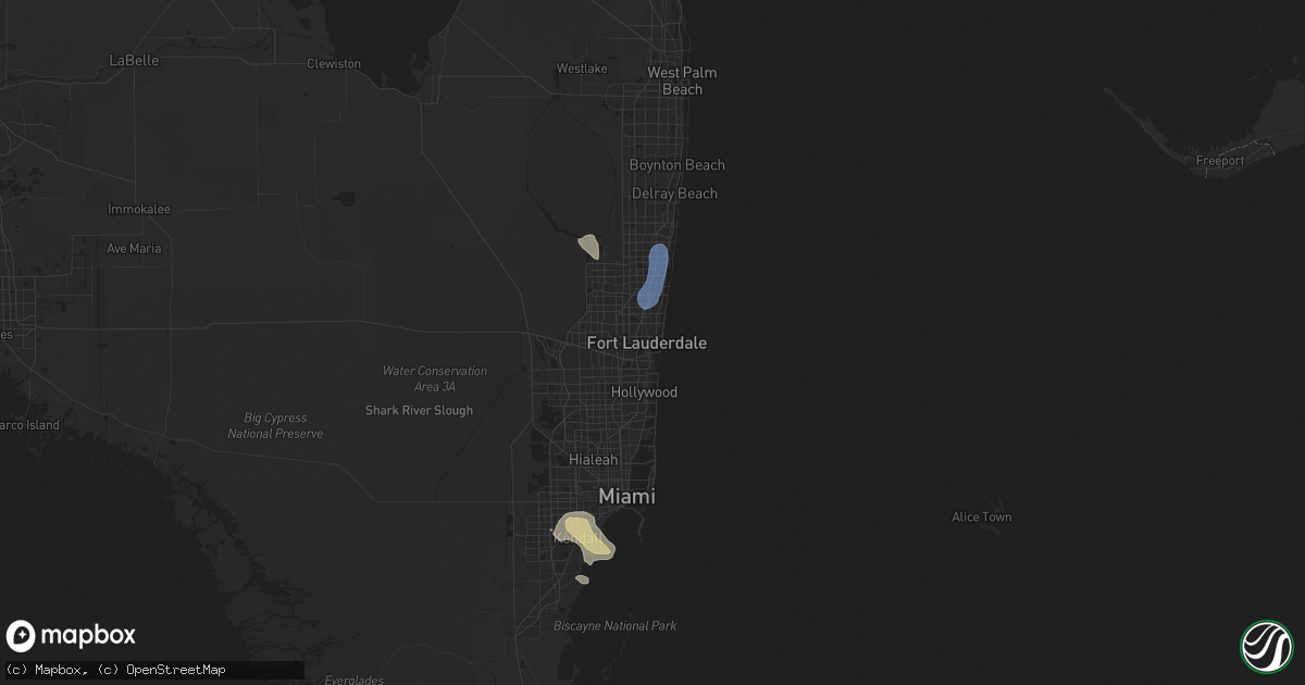 Hail map in Fort Lauderdale, FL on May 4, 2025