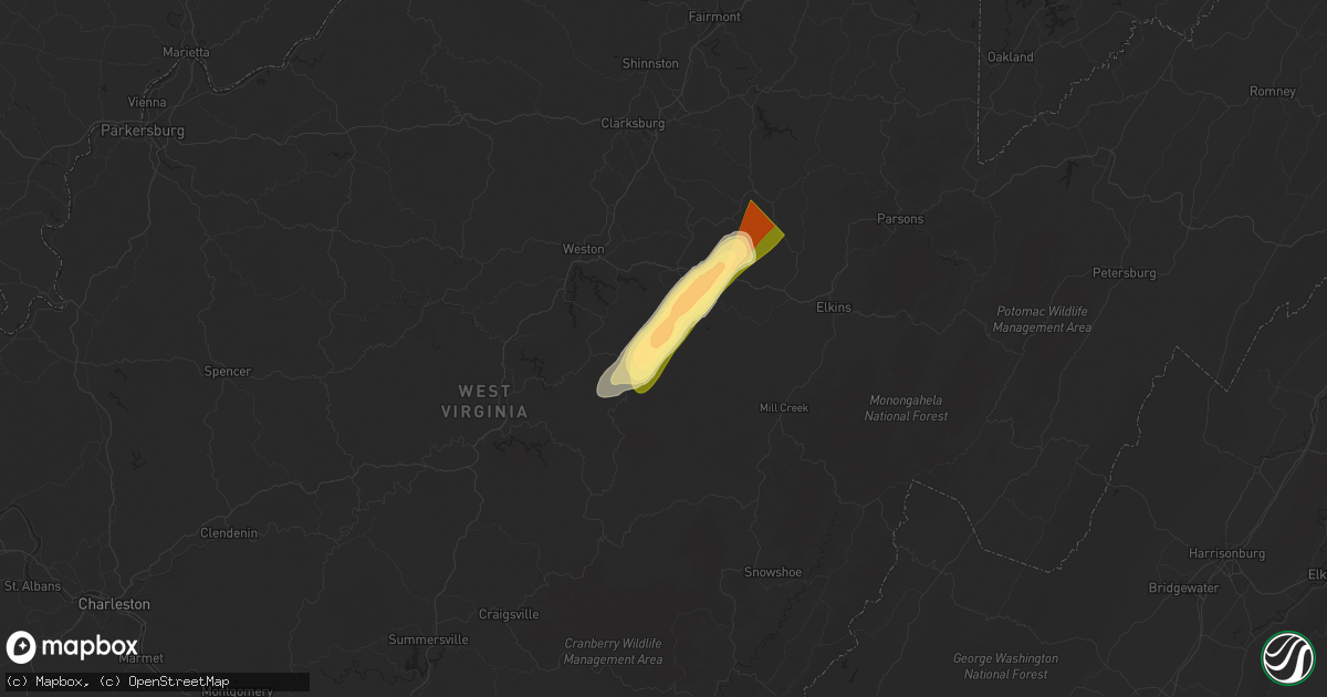 Hail map in French Creek, WV on May 4, 2025