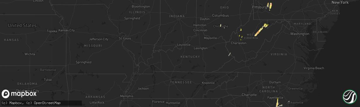 Hail map in Kentucky on May 4, 2025