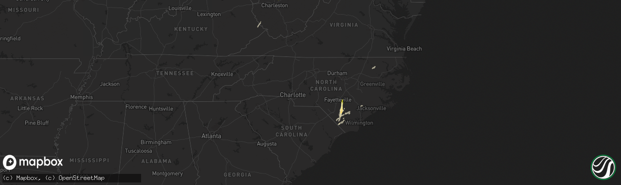 Hail map in North Carolina on May 4, 2025
