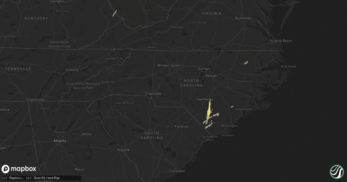 Hail map in North Carolina on May 4, 2025