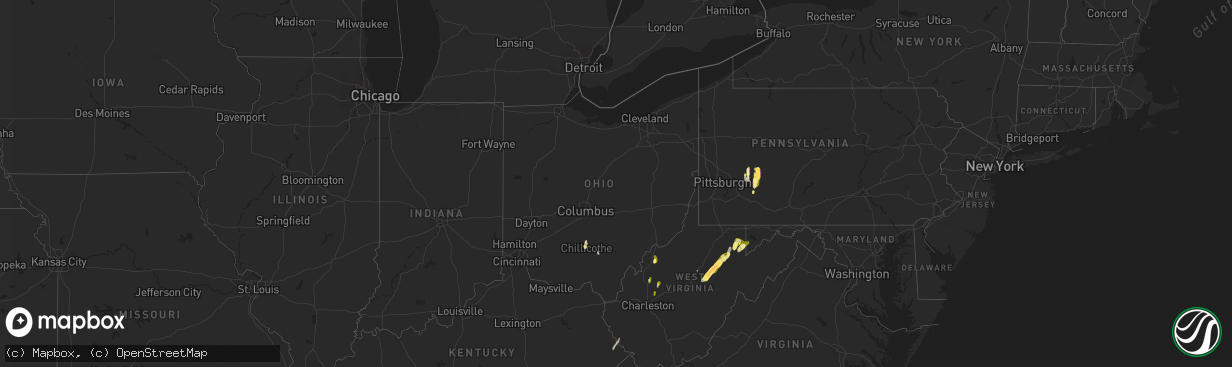 Hail map in Ohio on May 4, 2025