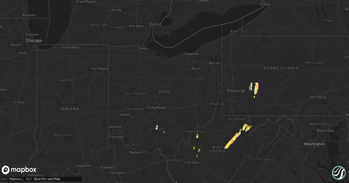 Hail map in Ohio on May 4, 2025