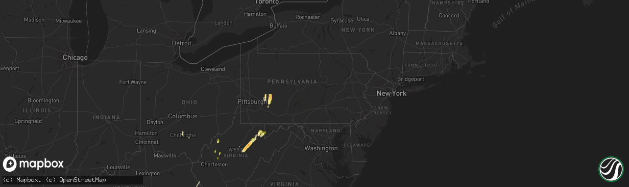 Hail map in Pennsylvania on May 4, 2025