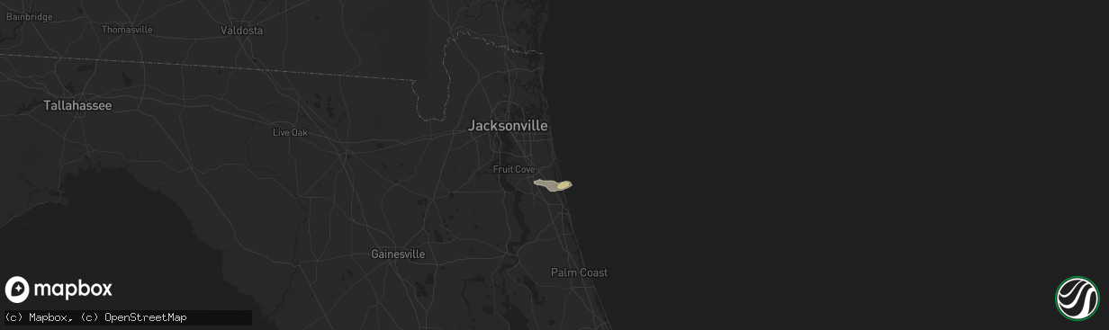 Hail map in Ponte Vedra Beach, FL on May 4, 2025