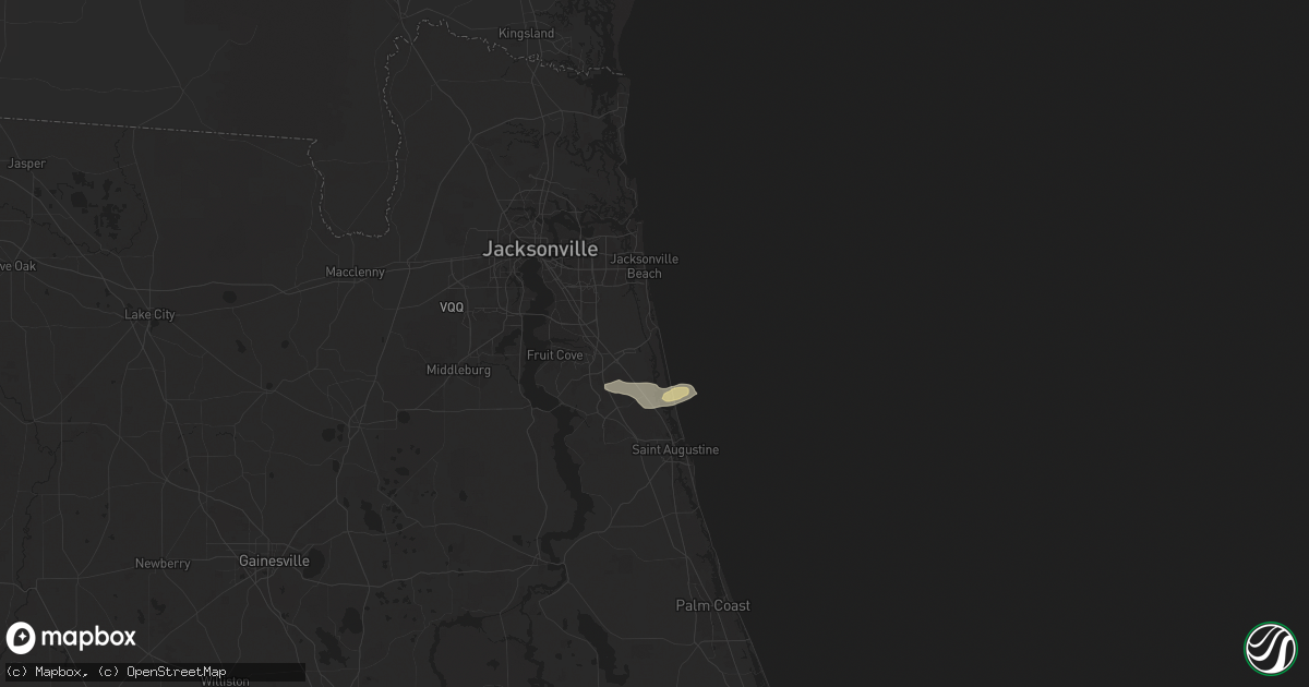 Hail map in Ponte Vedra Beach, FL on May 4, 2025