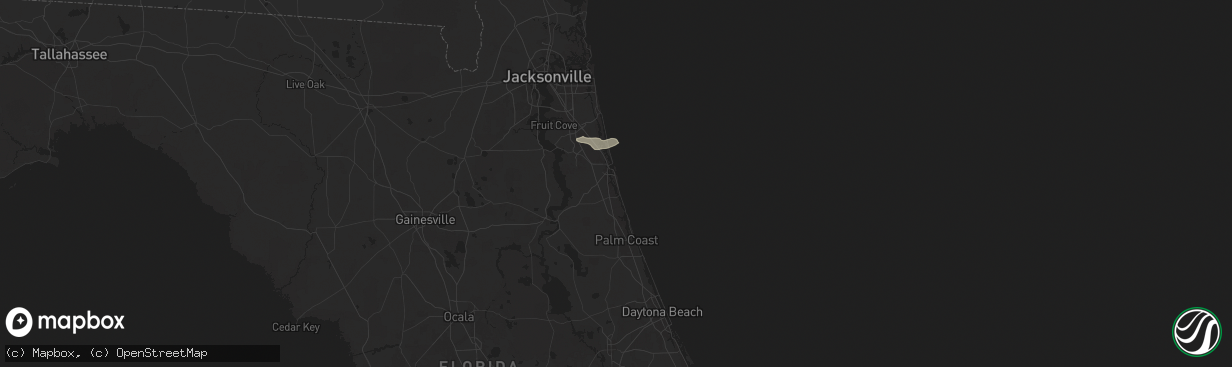 Hail map in Saint Augustine, FL on May 4, 2025