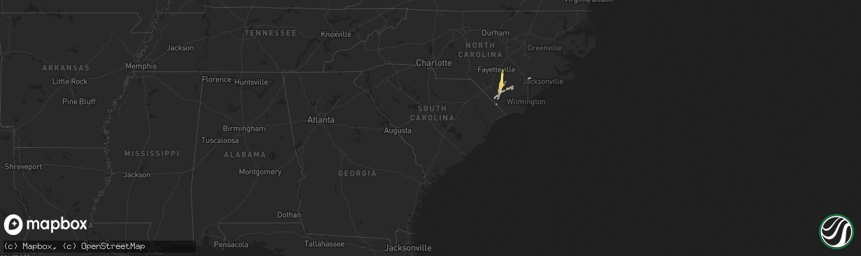 Hail map in South Carolina on May 4, 2025
