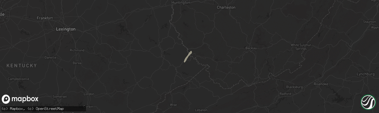 Hail map in South Williamson, KY on May 4, 2025