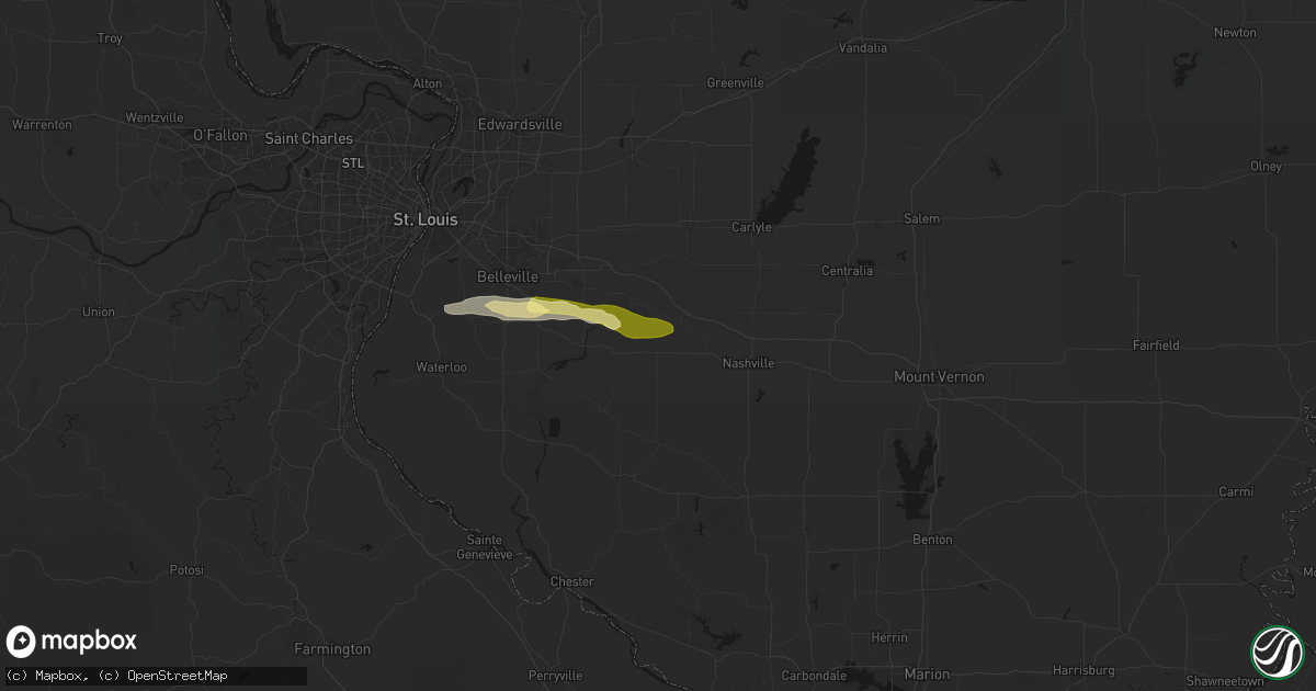 Hail map in Addieville, IL on May 4, 2026