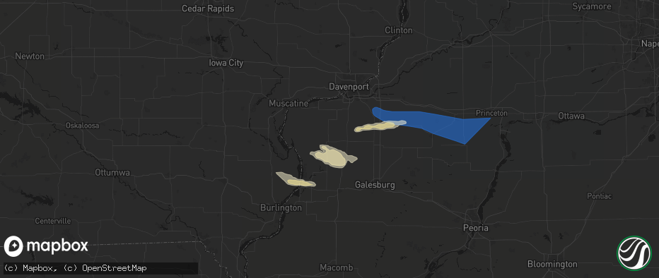 Hail map in Aledo, IL on May 4, 2026
