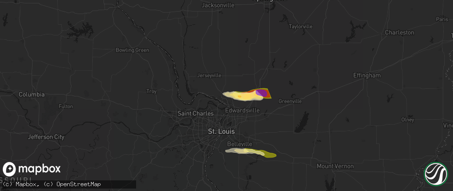 Hail map in Alton, IL on May 4, 2026