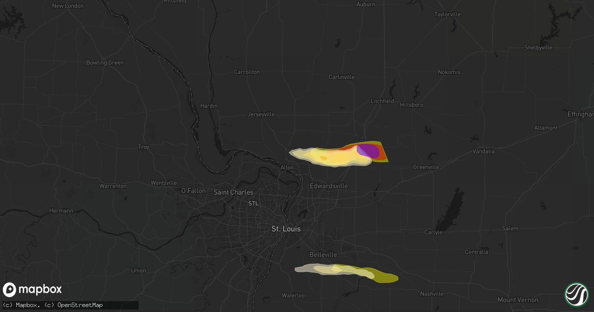 Hail map in Alton, IL on May 4, 2026