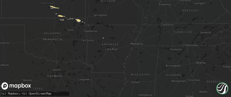 Hail map in Arkansas on May 4, 2026