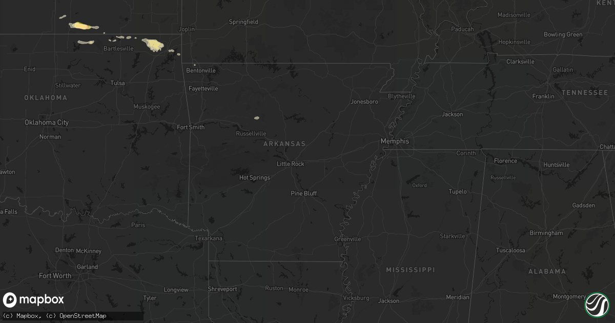 Hail map in Arkansas on May 4, 2026