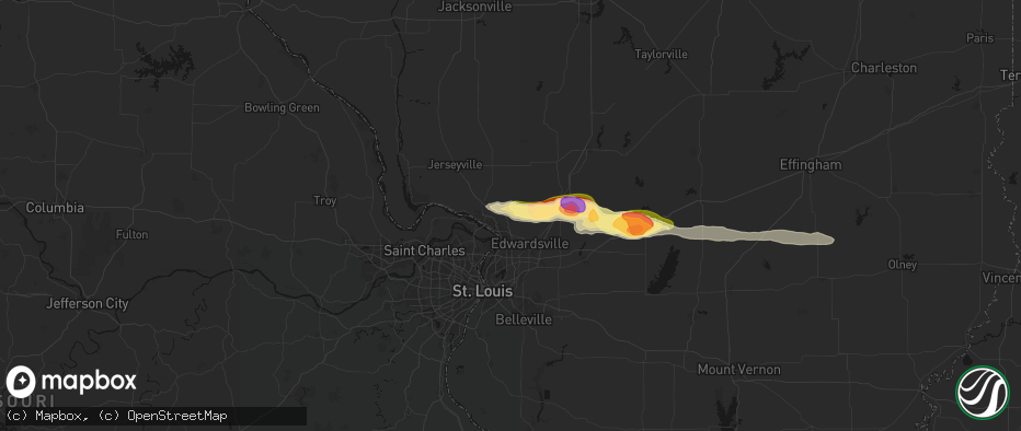 Hail map in Bethalto, IL on May 4, 2026