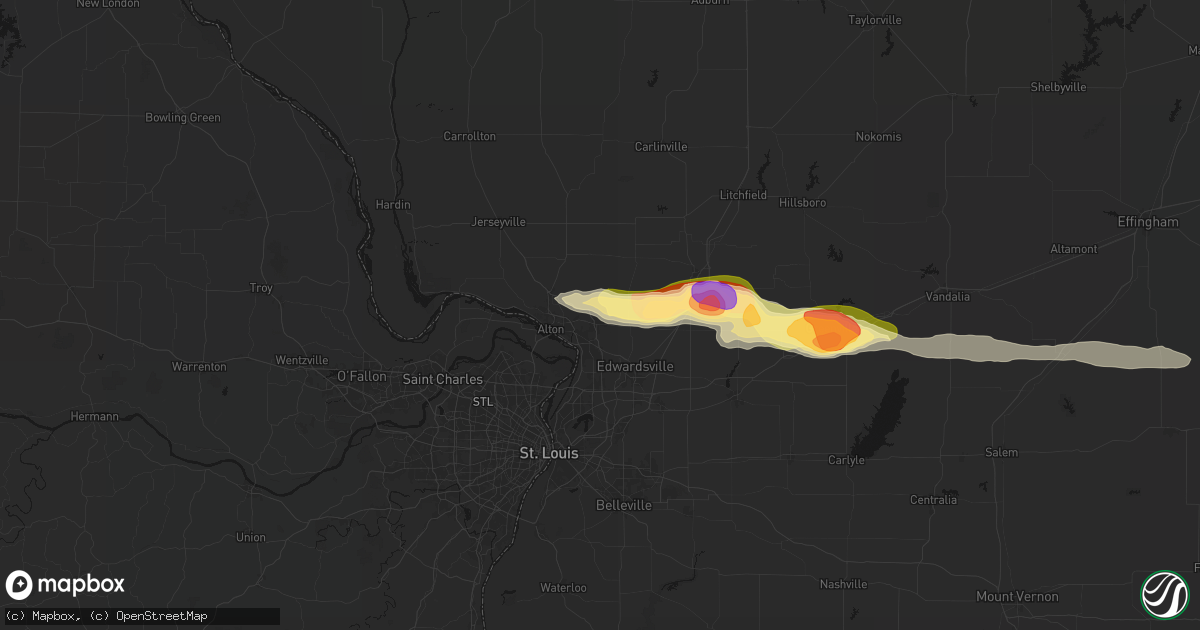 Hail map in Bethalto, IL on May 4, 2026