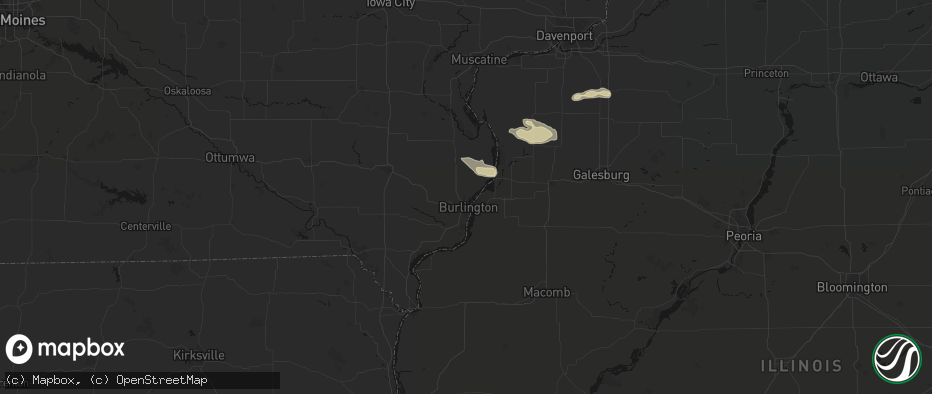 Hail map in Burlington, IA on May 4, 2026