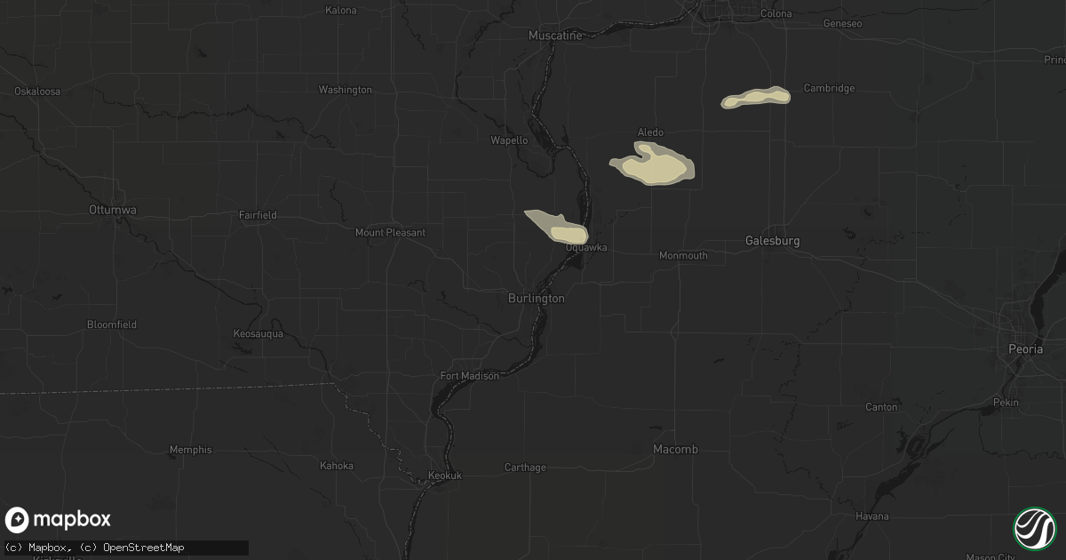 Hail map in Burlington, IA on May 4, 2026