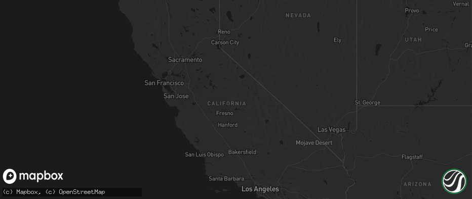 Hail map in California on May 4, 2026